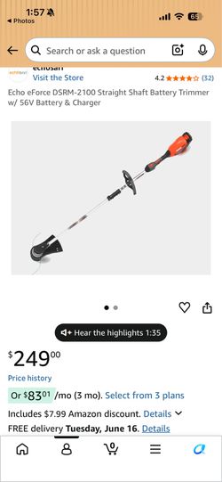 Battery powered trimmer w/carger