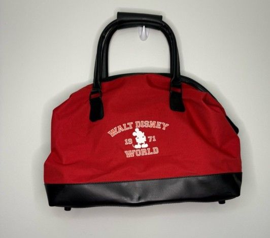 Vintage Walt Disney World 1971 Red And Black Gym Tote Duffel Bag