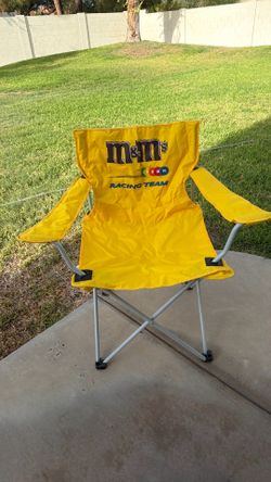 Custom camp chairs M&M logo racing team