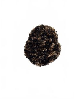 Brown multicolor fuzzy beanie hat