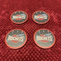 Coasters Set Of Four 3.5 Inch Round Reversible Metal (Rockets)