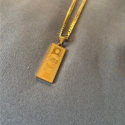 Goldplated 100 Dollar Bill Chain