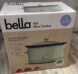 bella 6-Quart Manual Slow Cooker, Seaglass, New in Box