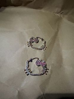 Hello Kitty Crystal Hoop Earrings