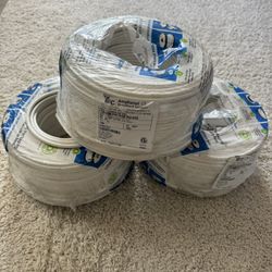 Lot of 3 Amphenol RG6 Coaxial Cable Rolls - 500ft each - New & Sealed