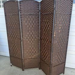 6’ tall x 79.9” long Brown Room Divider