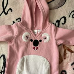 Spring Bears Silly Face Pink Hoodie For Babygirl 