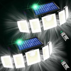 2 Pack Solar Lights Outdoor 416 LED Motion Sensor