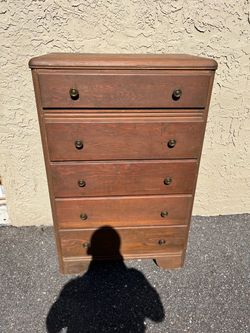 Vintage Wooden 5-Drawer Chest Dresser