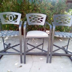 Set of 3 Bar Height Patio Chairs - Nice and Clean!