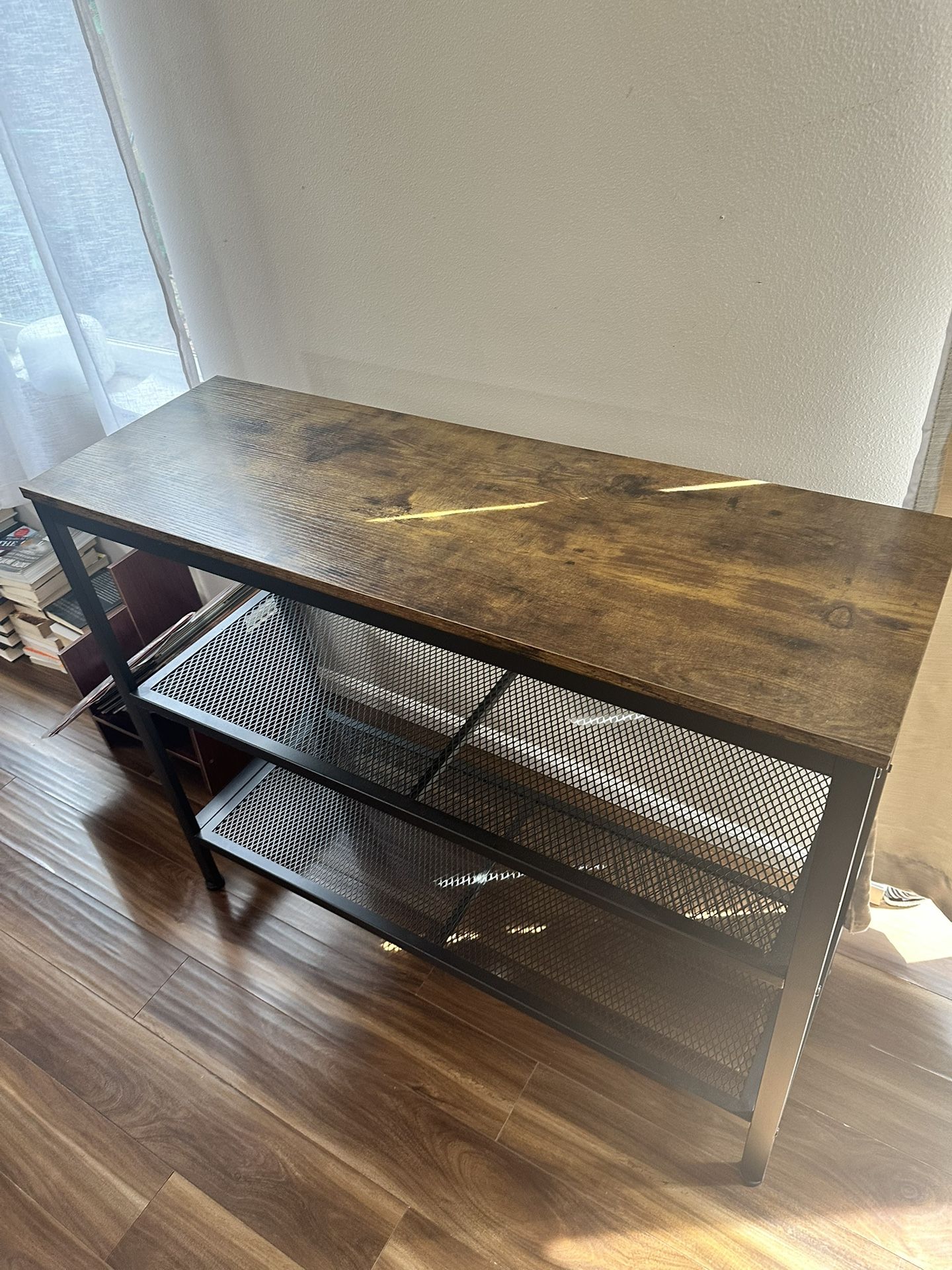 Three-Tier Shelf Metal And Wood