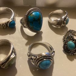 Silver 925 Rings Turquoise 