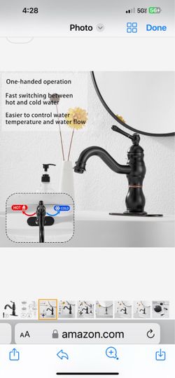 Oil Rubbed Bronze Bathroom Faucet Single Handle One Hole Pop Up Drain Black And Chrome and gold A10&A45