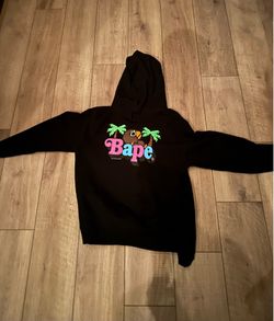 Pink and blue monkey hoodie meduim