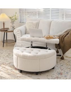 Brand New White/beige Ottoman Coffee Table 