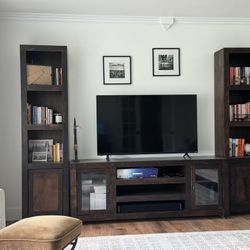 3-piece solid wood entertainment center
