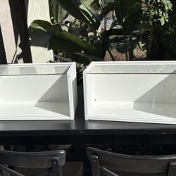 2 Wall-mounted display cabinets, white,