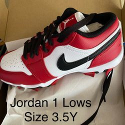 Jordan 1 Lows Size Cleats 3.5Y