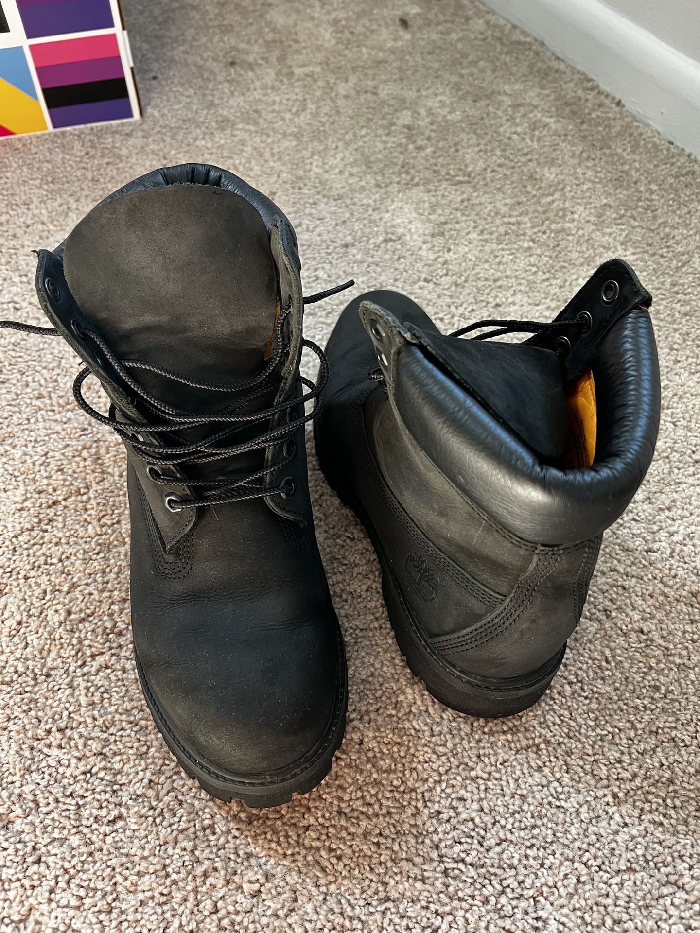 Timberland men black boots size 9