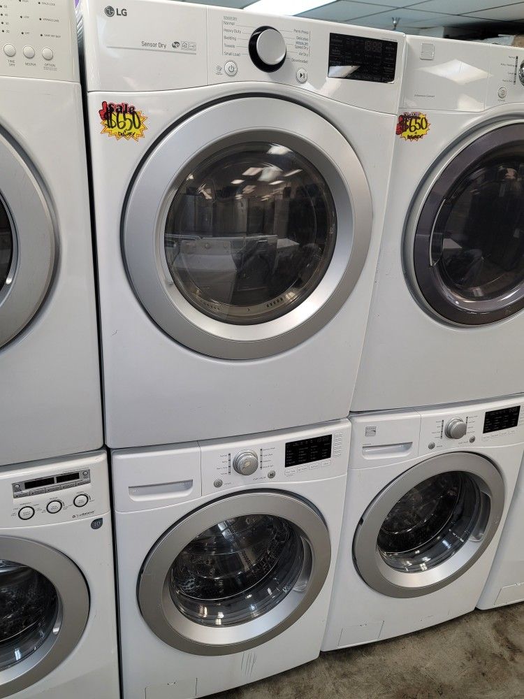 LG Front Loading Washer And Stackable Gas Dryer Set