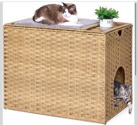 Large cat litter box enclosure, hidden litter box furniture