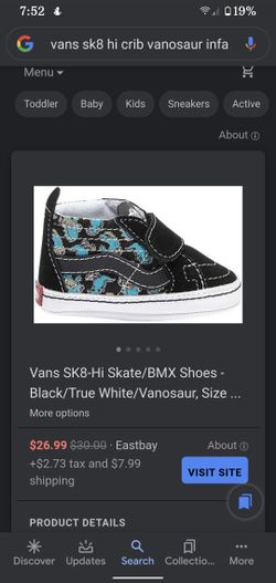 New Infant Size 4 Sk8-Hi Crib Vanosaur