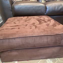 Square Lower Ottoman With Storage Container- In Easy To Clean Micro Fiber Suede Fabric