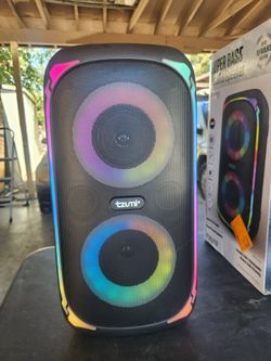 Tzumi Super Bass Jobsite Speaker - Portable Bluetooth Speaker with LED Lights (Open Box)
