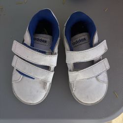 White Adidas Toddler Velcro Sneakers