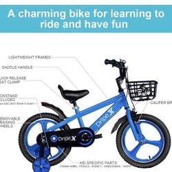 16 Inch Bicycle with Training Wheels and Basket, Kickstand