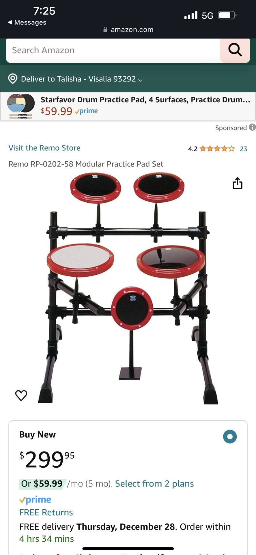 Remo RP-0202-58 Modular Practice Pad Set & kick pedal & sticks