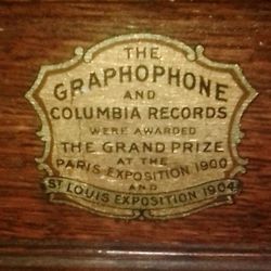 1900 Clawfoot Table And 1902 Graphophone and Columbia Records