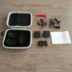 iPhone,Android Cellphone, Portable Mini Lapel Mic, 328ft Transmission, Phone Microphones for Record,Podcast, Vlogs, YouTube, Tiktok (Black 2TX+1RX))

