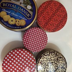 Bundle of Round Cookie/Biscuit Tins- Used