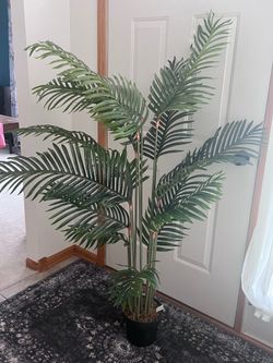 Faux palm indoor tree