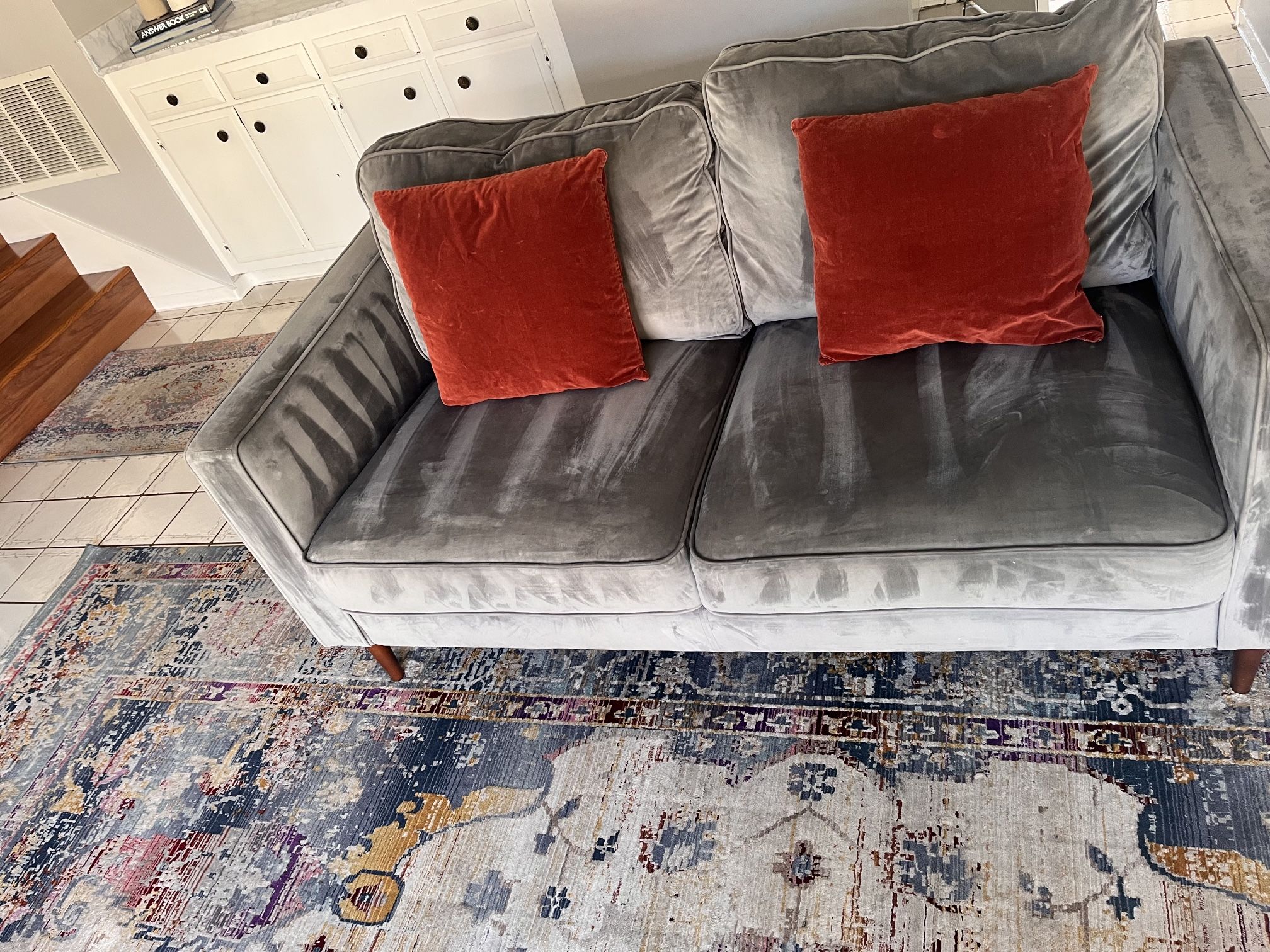 Velvet Sofa and Love Seat