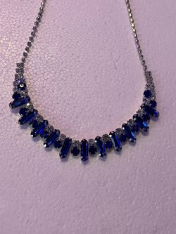 Blue necklace plus earrings