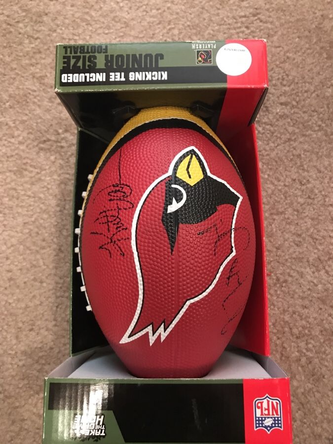 Kurt warner and full signature Matt Leinart junior football signed autographed Arizona Cardinals Antiques