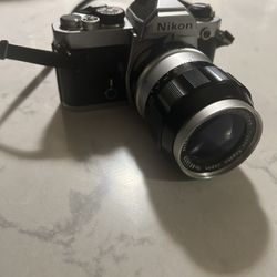 Nikon Fm2 Vintage Camera With 135mm Lens