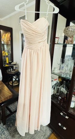 Peach Chiffon Strapless Gown Prom/Bridesmaid