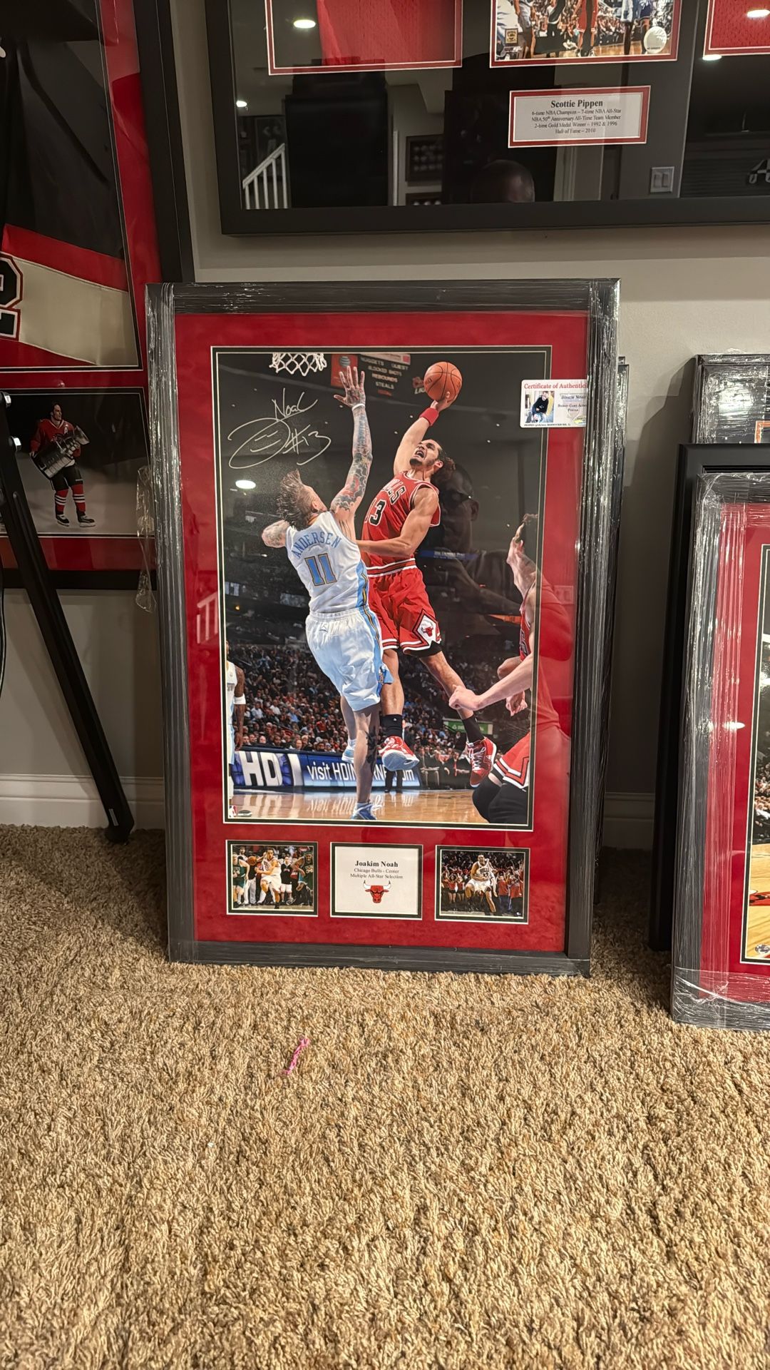 Joakim Noah Bulls Photo Signed And Framed