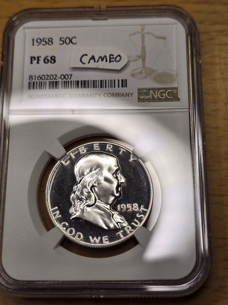 1958 Franklin Half Dollar Proof 68