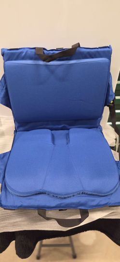 Blue Padded Stadium Seat Cushion with Back Support