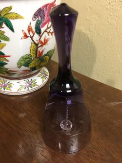VTG LAUSITZER Purple Petite Hand Blown Crystal Bell