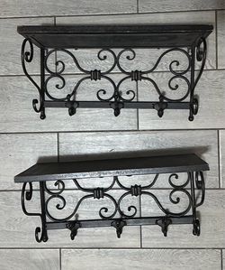 Shelves with hooks