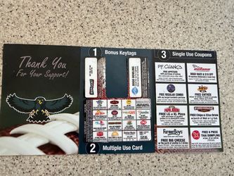Entertainment, Food, Automotive services coupon card
