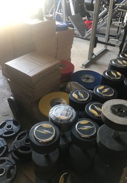 Plates and heavy hitter dumbbells