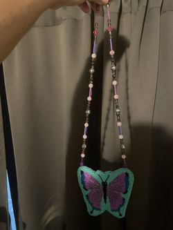Handmade Beaded Butterfly Medallion