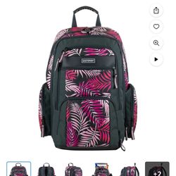 Eastsport Unisex Recycled Expandable Raptor Backpack, Pink Palm