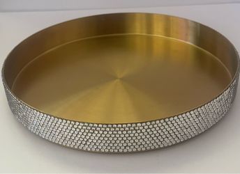 Round Bling Stainless Steel Serving Tray